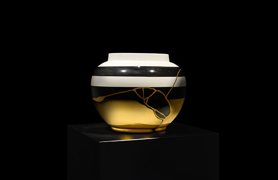 Artwork by CHIARA LORENZETTI: AT(O)MOSPHERE - "The traditional 15th-century Japanese Kintsugi technique on a contemporary Italian ceramic work."