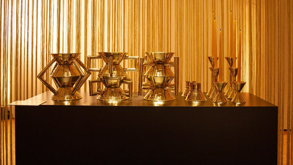Artwork by MARTINELLI VENEZIA: SIMPOSIO - "Ancient rituals meet everyday gestures in brass vessels that echo the Greek symposium."