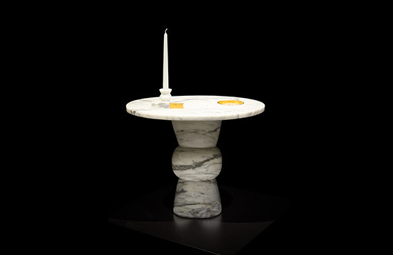 Artwork by RACHEL LEE HOVNANIAN: SIRVART TABLE - "THE UNBREAKABLE THREAD OF CREATIVITY INSPIRED BY A GOLD BRACELET."
